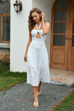 CUPSHE Dresses Best Sellers Drea Halter Neck Fitted Waisted A-Shape Dress