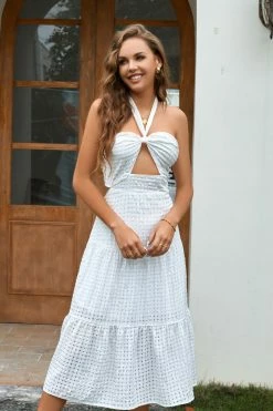 CUPSHE Dresses Best Sellers Drea Halter Neck Fitted Waisted A-Shape Dress