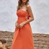 CUPSHE Alma Beach Tea Length Backless Tie Dress Clothing