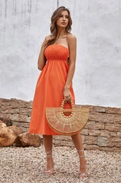 CUPSHE Alma Beach Tea Length Backless Tie Dress Clothing