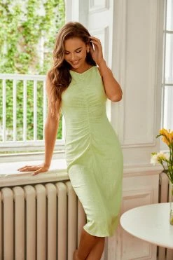 CUPSHE Clothing Zoya Yellow Boat Neck Sheath Dress