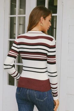 CUPSHE Surprise Me Striped Half-Button Top Clothing