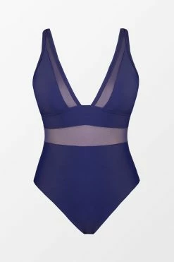 CUPSHE Summer Dreaming Plunge Mesh Plus Size One Piece Swimsuit One Pieces