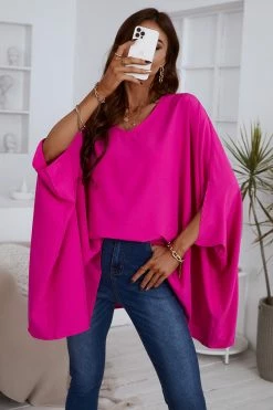 CUPSHE Clothing V-neck Short Sleeve Loose Waisted Top