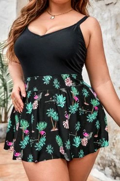 Cheap ๐ฏ CUPSHE One Pieces Palm Beach Nights V Neck Plus Size Swimdress ๐ฅ 7 CUPSHE One Pieces Palm Beach Nights V Neck Plus Size Swimdress