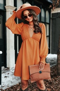 CUPSHE Elvira Smocked Plunge Mini Dress