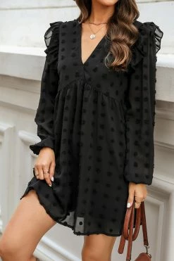 CUPSHE Iolana Clip Dot Ruffled Mini Dress