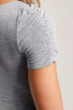 CUPSHE Clothing Breanna Ruched Short Sleeve Bodysuit