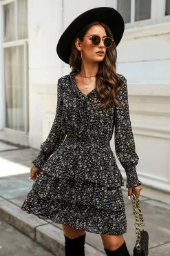 CUPSHE Clothing Holly Ditsy Floral Tiered Ruffled Dress