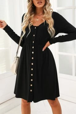 CUPSHE Glow Away Long Sleeve A-Line Dress