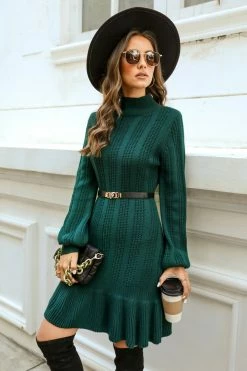 CUPSHE Clothing Agatha Ribbed Drop-Waist Sweater Dress