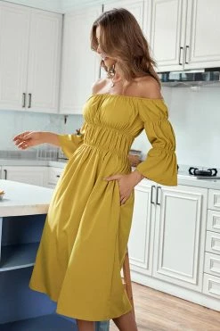 CUPSHE Elva Off-shoulder Ruffle A-Shape Dress Dresses Best Sellers