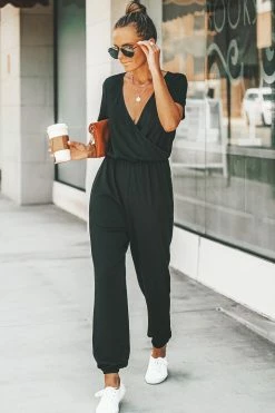 CUPSHE Clothing Danica V-neck Maxi Short Sleeve Jumpsuit