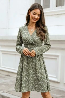 CUPSHE Clothing Gail Ditsy Floral Smocked A-Line Dress