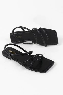 Best Sale ๐ CUPSHE Marni Black Flat Open Toe ๐ฉด Sandals Beach Accessories ๐ 7 CUPSHE Marni Black Flat Open Toe Sandals Beach Accessories