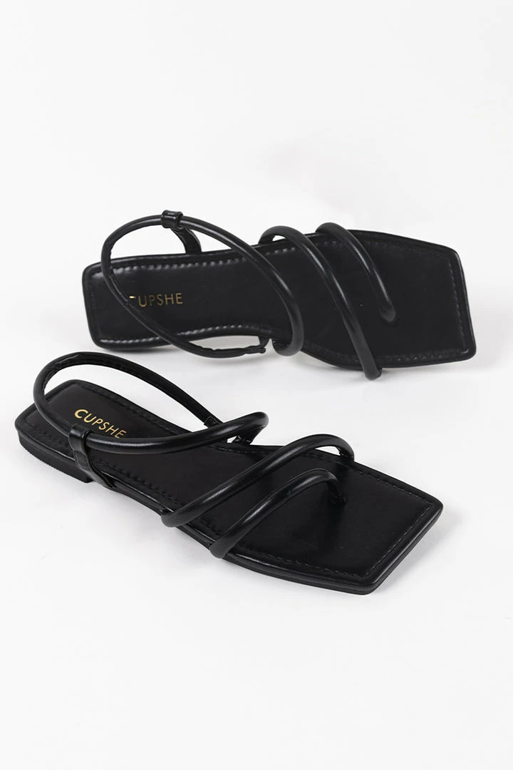 Best Sale ๐ CUPSHE Marni Black Flat Open Toe ๐ฉด Sandals Beach Accessories ๐ 5 CUPSHE Marni Black Flat Open Toe Sandals Beach Accessories
