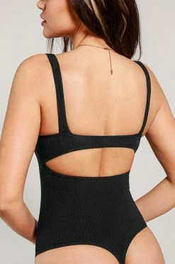 Best deal ๐ฅ CUPSHE Jaylee Black V-neck Backless Bodysuit Clothing ๐คฉ 15 CUPSHE Jaylee Black V-neck Backless Bodysuit Clothing