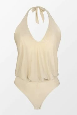 CUPSHE Adelina V-neck Halter Middle Cut Bodysuit