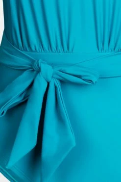 CUPSHE Spring Macaron Solid High Neck Tummy Control Plus Size One Piece