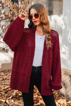 CUPSHE Vesta Crochet Open-Knit Oversized Cardigan Clothing