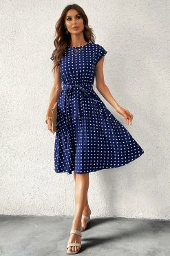 CUPSHE Dresses Best Sellers Lillie Round Neck Dots A-shape Dress