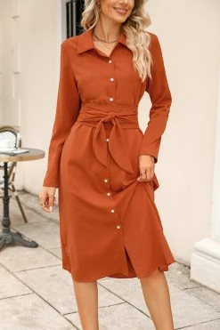 CUPSHE Catriona Belted Maxi Shirt Dress