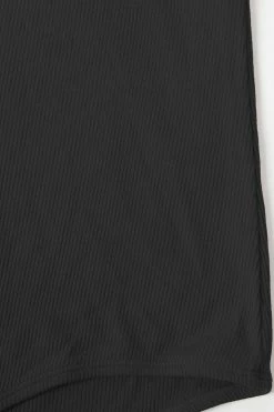 Discount ๐ CUPSHE Carina Black Rib Twist Front Bodysuit ๐ 7 CUPSHE Carina Black Rib Twist Front Bodysuit