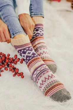 CUPSHE Dear Santa Fair Isle Sock Set - 3 Pack Clothing