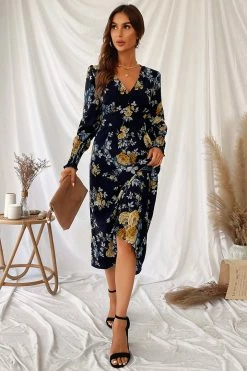 CUPSHE Clothing Romantic Vibes Floral Print Gigot Sleeve Dress