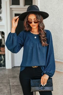 CUPSHE Darla Ruched Peasant Sleeve Top