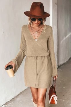 CUPSHE Evelina Drawstring Sweater Dress Clothing