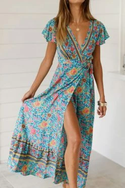 CUPSHE Gertie Flared Sleeve V-neck Lace Up A-shape Dress Dresses Best Sellers