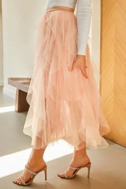 CUPSHE Tis' The SZN Tiered Tulle Mesh Skirt Clothing