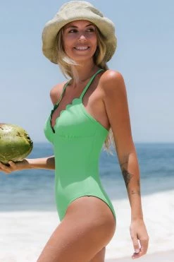 CUPSHE One Pieces Joyful Retro Scalloped One Piece Swimsuit