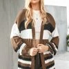 CUPSHE Laverne Striped Puff Sleeve Cardigan