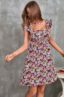 CUPSHE Dresses Best Sellers Kenya Ditsy Square Neck Cut Out Dress