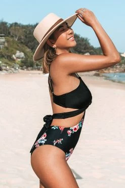 Best Sale ๐ CUPSHE One Pieces Black And Floral Wrap Cutout One Piece ๐ฉฑ Swimsuit โค๏ธ 11 CUPSHE One Pieces Black And Floral Wrap Cutout One Piece Swimsuit