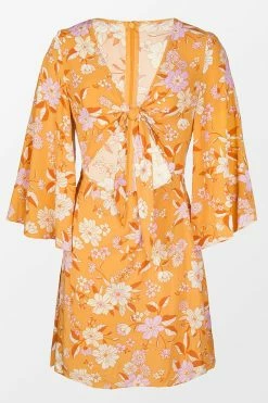 CUPSHE Keara Fitted Waisted Bunny Tie Cut Out A-Shape Dress