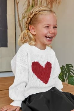 CUPSHE Clothing Starlight Toddler Girls Heart Graphic Sweater