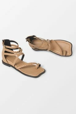 CUPSHE Beach Accessories Ambrosia Brown Open Toe Flat Sandals