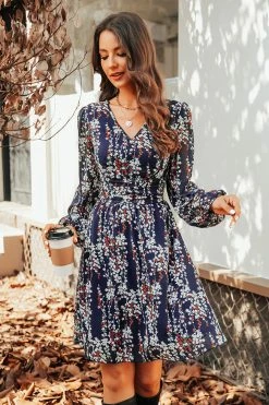 CUPSHE Cicely Ditsy Floral V-Neck Mini Dress Clothing