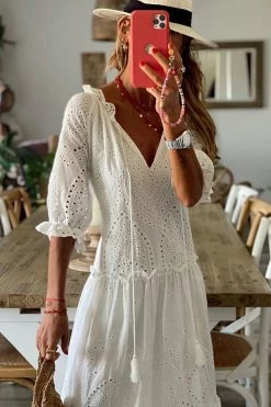 CUPSHE Ellis Embroidery Raglan Sleeve Dress Dresses Best Sellers