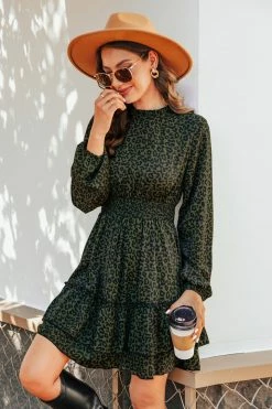 CUPSHE Cosette Leopard Tiered Flounce Dress Clothing