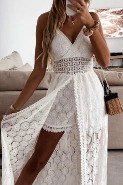 CUPSHE Thin Straps Ruching Smocking Jumpsuit