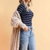 CUPSHE Gemma Striped High Neck Bodysuit Clothing
