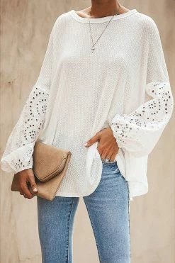 CUPSHE Loose Round Neck Long Sleeve Top Clothing