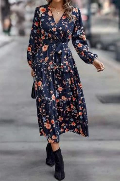 CUPSHE Final Destination Belted Floral Print Maxi Dress