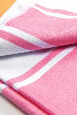 CUPSHE Beach Accessories Raspberry Creamsicle Striped Beach Blanket