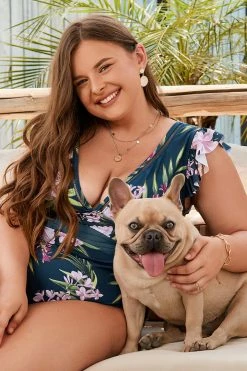 CUPSHE One Pieces Encounter Under The Waves Ladder Trim Plus Size One Piece