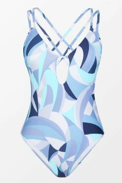 CUPSHE Modern Geo Double Strap Keyhole One Piece Swimsuit